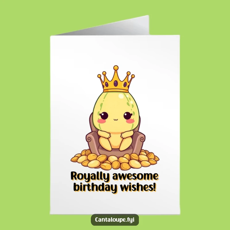 Free Printable Birthday Card: Royal Melon King, Funny Downloadable Crown Gift