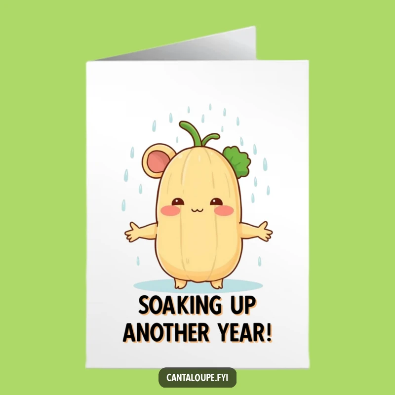 Free Printable Birthday Card: Refreshing Melon Character - Funny Downloadable Gift!