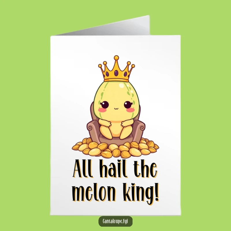 Free Printable Congrats Card: Regal Melon, Funny Crown, Downloadable Celebration