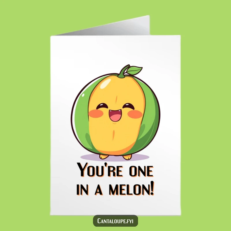 Free Printable Cantaloupe Congrats Card: Giggling Fruit Funny Downloadable for Big Cheers