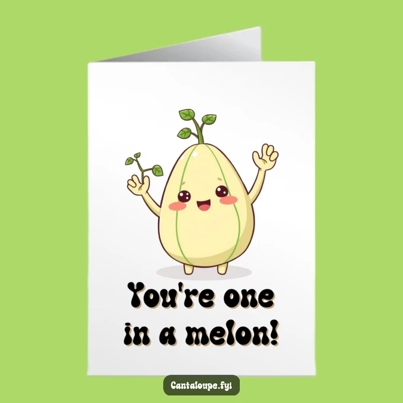 Free Printable Cantaloupe Congrats Card: Hilarious Downloadable Greeting for Big Wins!