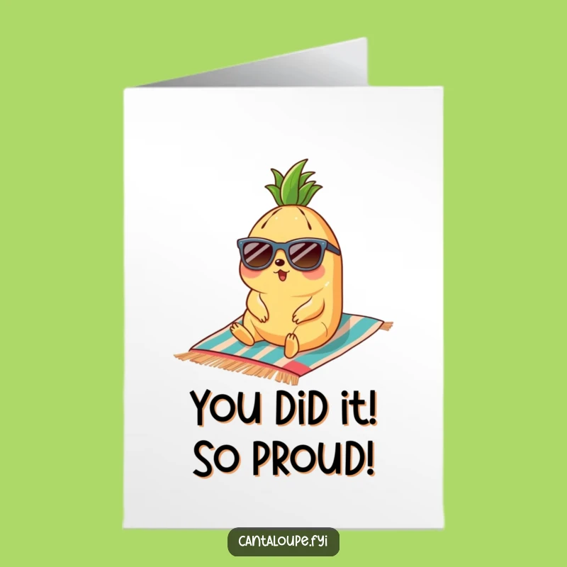 Free Printable Congrats Card: Cantaloupe Beach Relaxation - Downloadable Fun