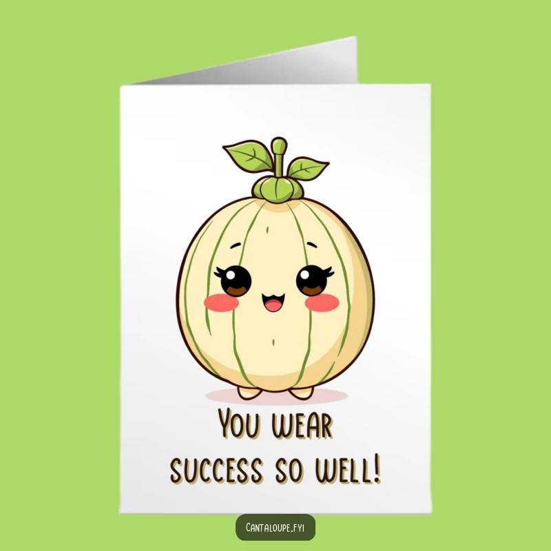 Free Printable Congrats Card: Proud Cantaloupe Hat Funny Character Downloadable Gift