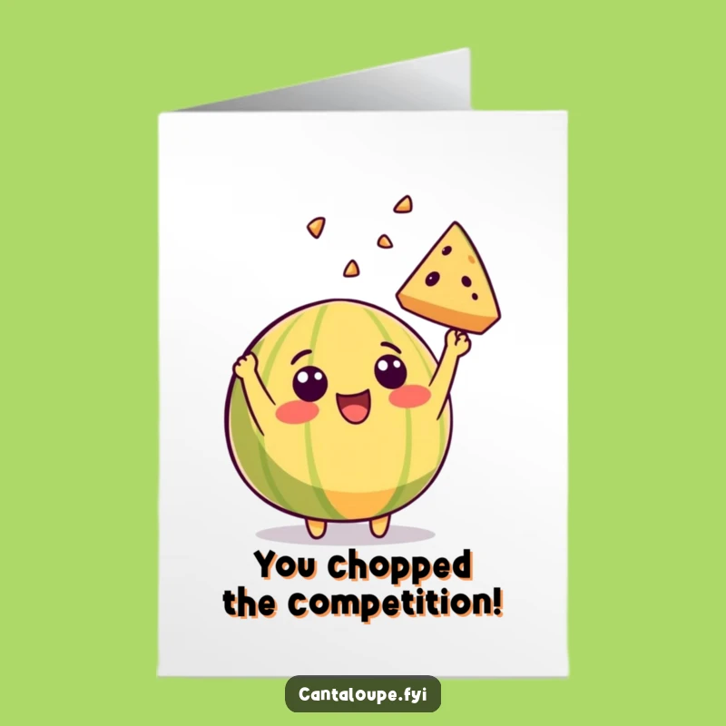 Free Printable Congrats Card: Joyful Melon Slice Toss, Hilarious Downloadable Celebration Art