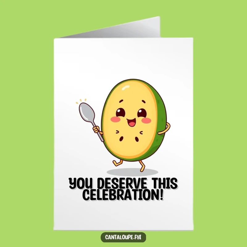 Free Printable Congrats Card: Dancing Cantaloupe, Celebrate Success with a Joyful Downloadable