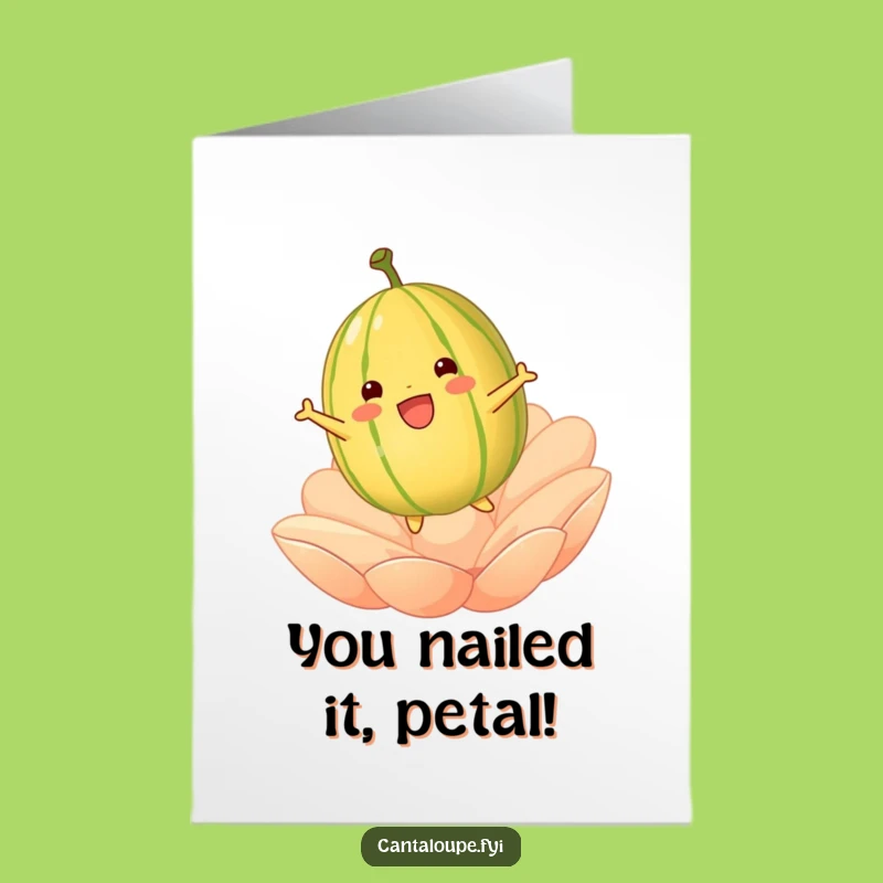 Free Printable Congrats Card: Bouncing Melon Success - Funny Downloadable Gift!