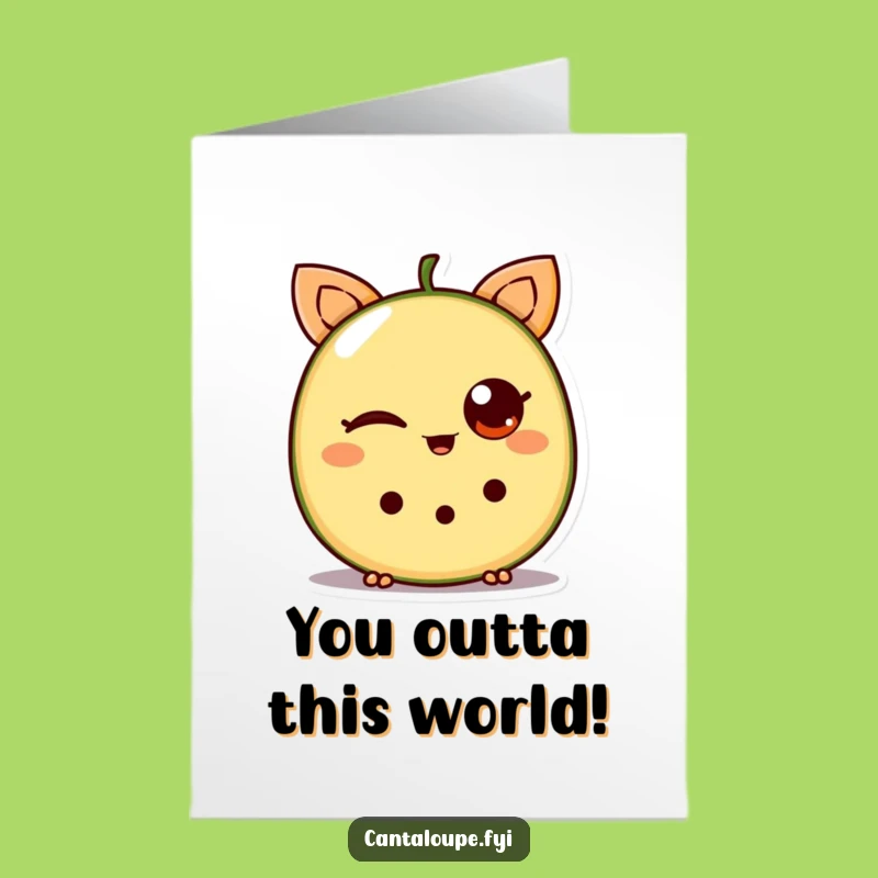 Free Printable Winking Cantaloupe Congrats Card - Humorous Downloadable & Print at Home