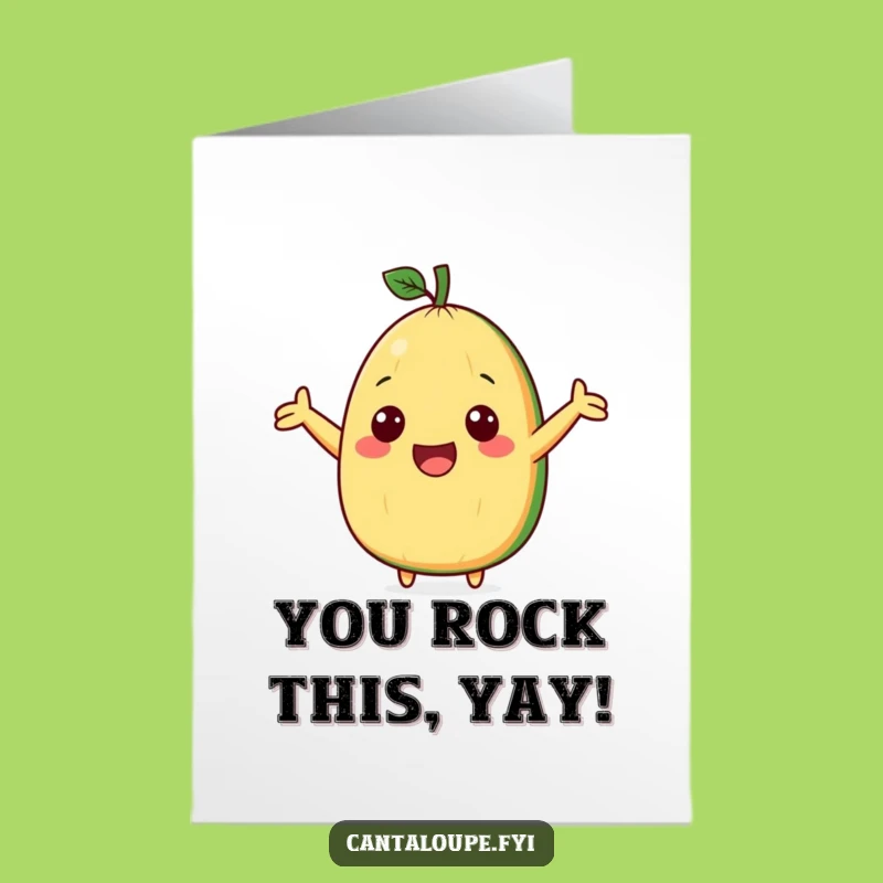 Free Printable Congrats Card: Funny Melon Cheer, Excited Wedge, Downloadable