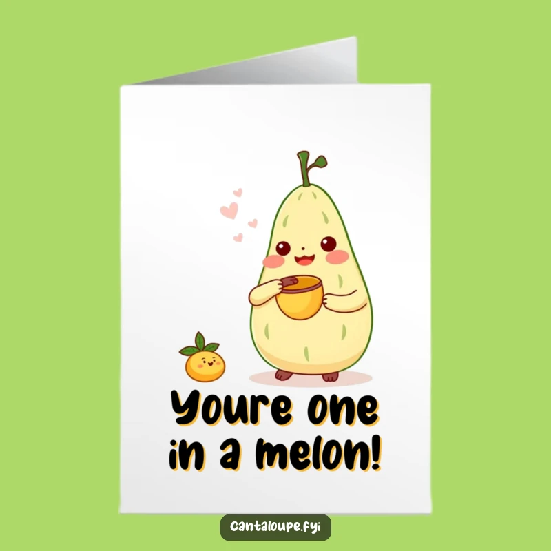 Free Printable Thank You Card: Cantaloupe Bongo Beat Funny Character Downloadable Gift
