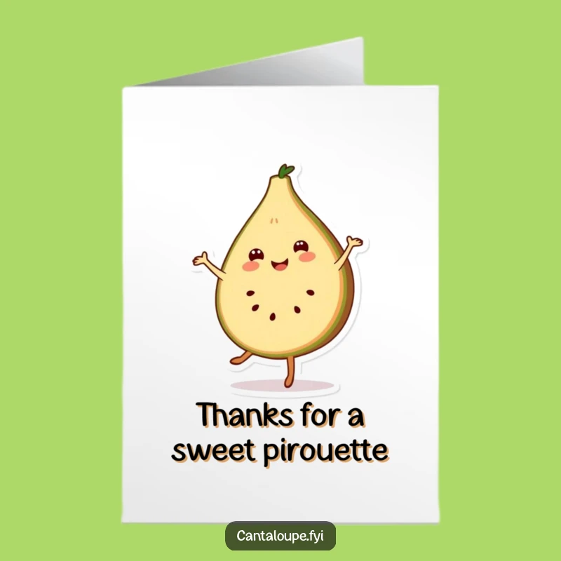 Free Printable Thank You Card: Funny Melon Pirouette, Cheerful Slice, Downloadable