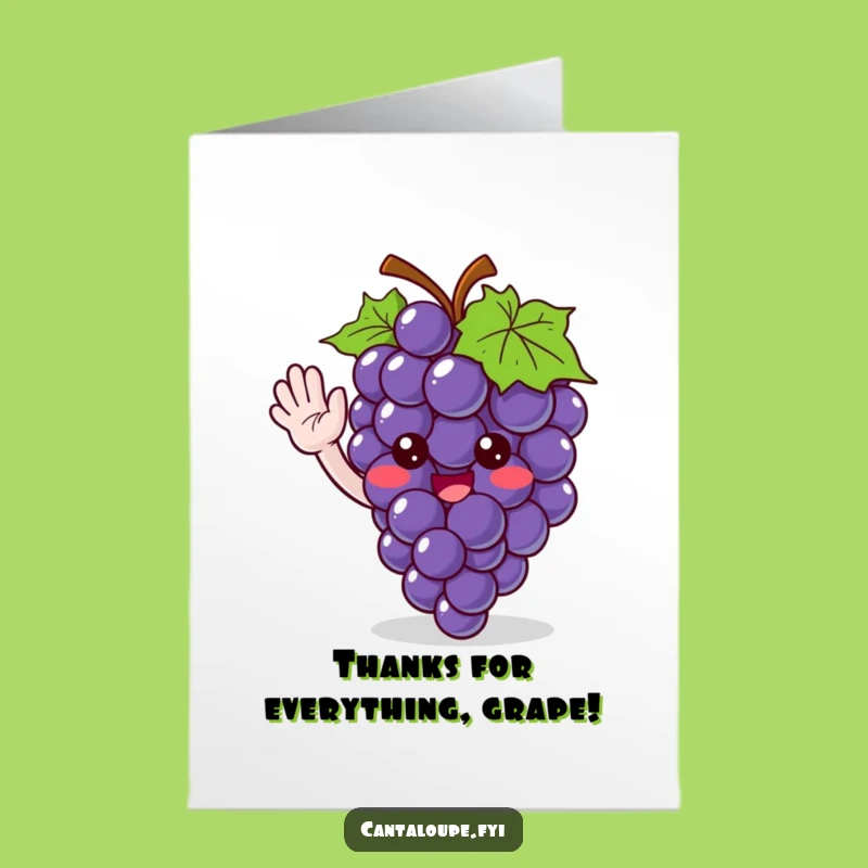 Free Printable Thank You Card: Grape Bunch, Friendly Downloadable Art