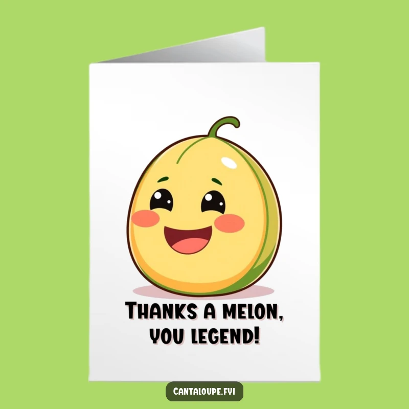 Free Printable Thank You Card: Juicy Cantaloupe Grin, Funny Downloadable Gift