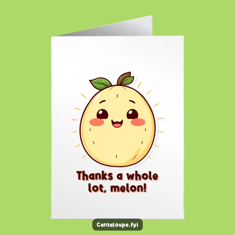 Free Printable Thank You Card: Warm Cantaloupe Smile, Funny Downloadable Gift