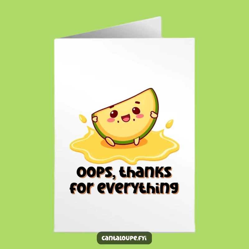 Free Printable Thank You Card: Melon Slip, Comical Character, Downloadable Gift