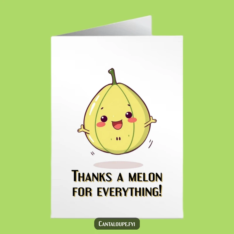 Free Printable Thank You Card: Cantaloupe Slice Spinning Gratitude Downloadable Gift