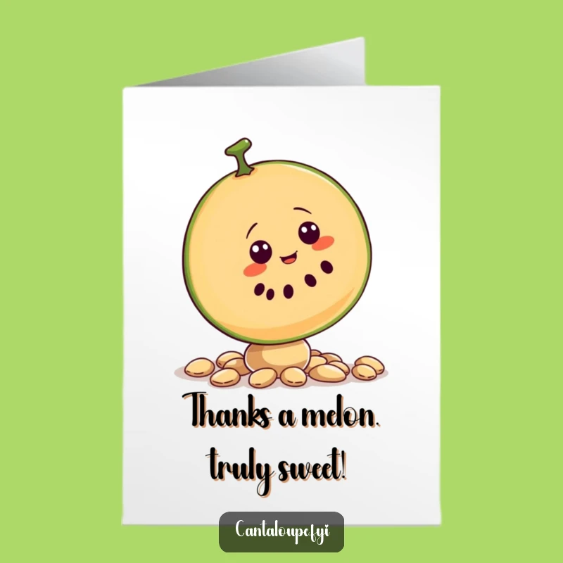 Free Printable Thank You Card: Wobbly Cantaloupe Gratitude Funny Downloadable Gift