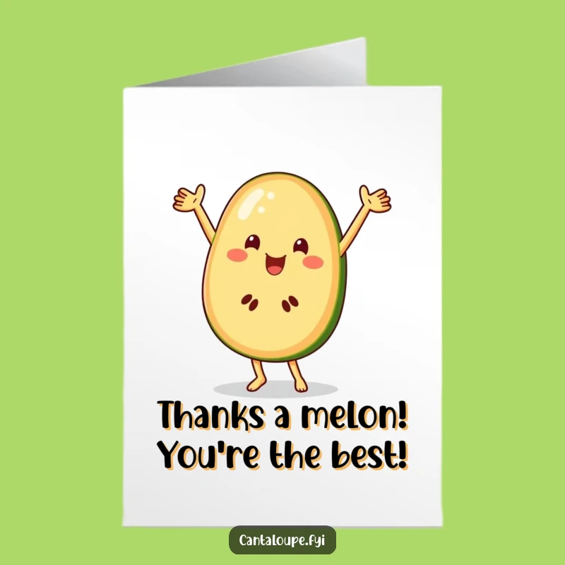 Free Printable Cantaloupe Groove Thank You Card: Funny Downloadable Fruit Gift