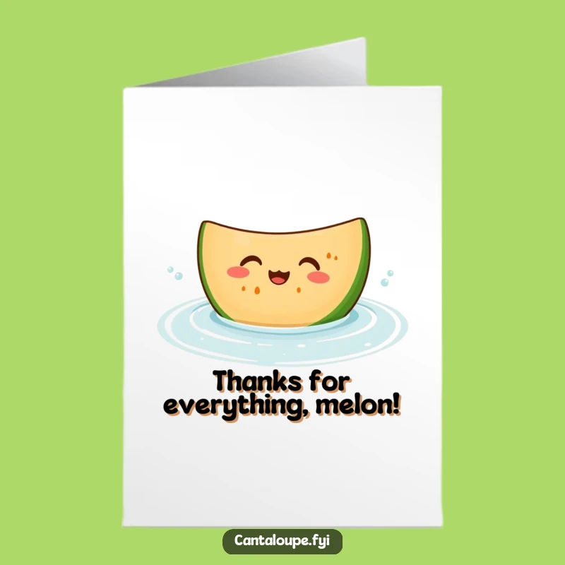 Free Printable Thank You Card: Giggling Melon Slice for a Cool, Funny DIY Gift