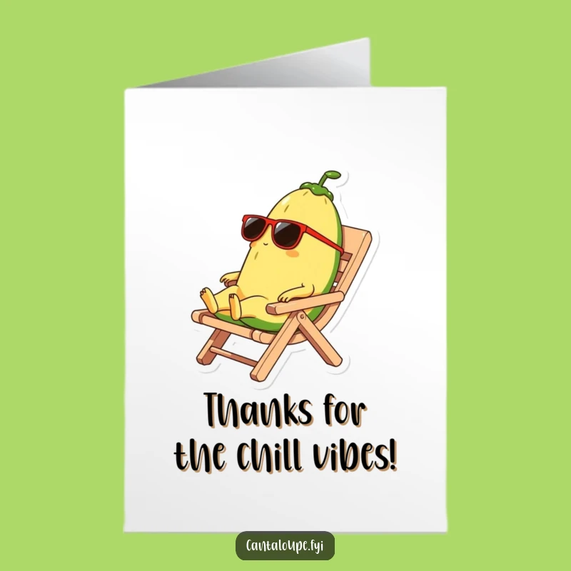 Free Printable Thank You Card: Laid-Back Cantaloupe, Downloadable & Hilarious Chill Gift