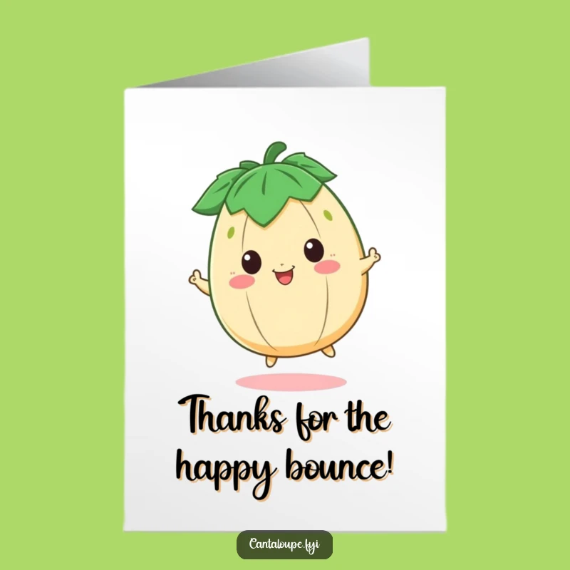 Free Printable Thank You Card: Bouncing Cantaloupe, Fruity Gratitude, Funny Downloadable Gift!