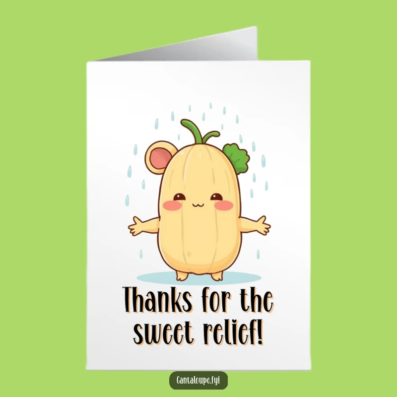 Free Printable Thank You Card: Melon Rain Shower - Funny Downloadable Gift!