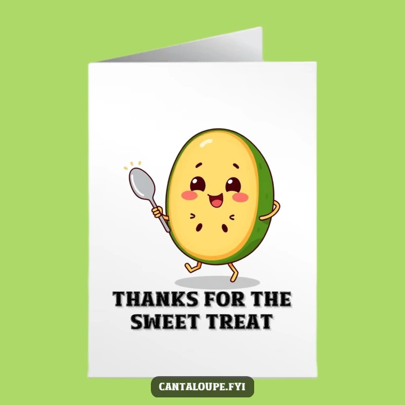 Free Printable Thank You Card: Dancing Cantaloupe, Funny Downloadable for Expressing Gratitude with Flair