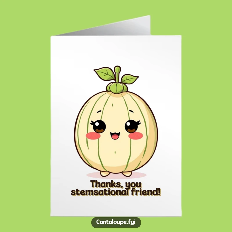 Free Printable Thank You Card: Proud Cantaloupe Hat Funny Character Downloadable Gift