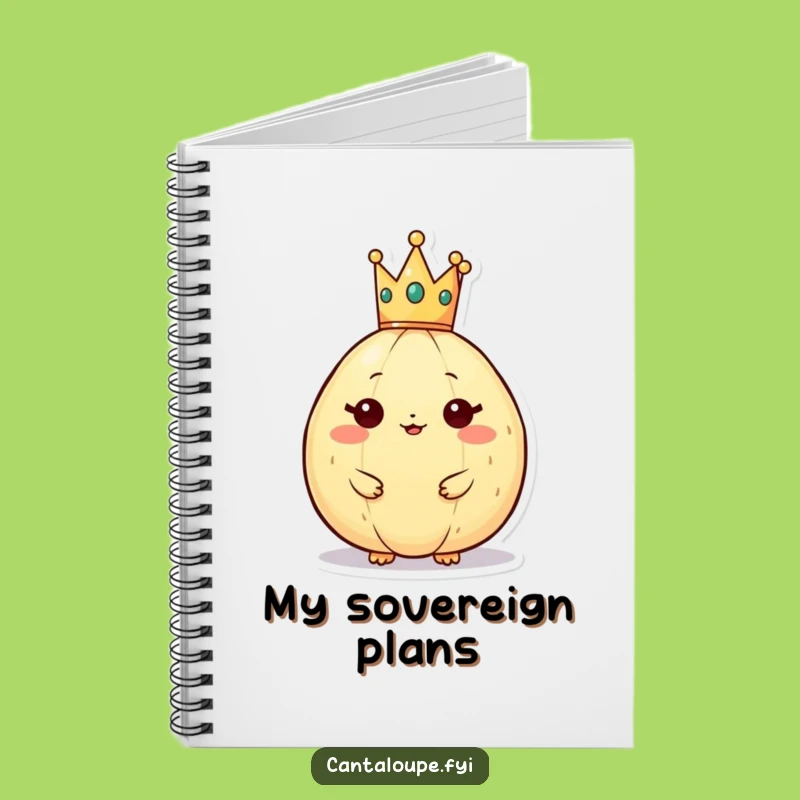 Funny Cantaloupe Crown Notebook: Jot Down Royal Decrees