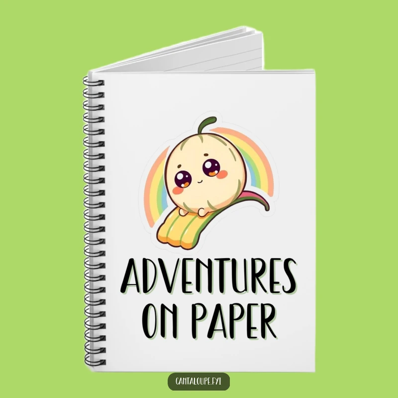 Funny Cantaloupe Notebook: Rainbow Adventures, Bright-Eyed Character, Great Funny Gift!