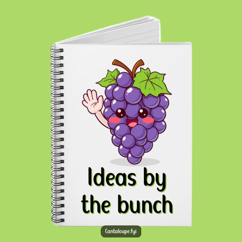 Funny Grape Notebook: Waving Character, Perfect Punny Journal