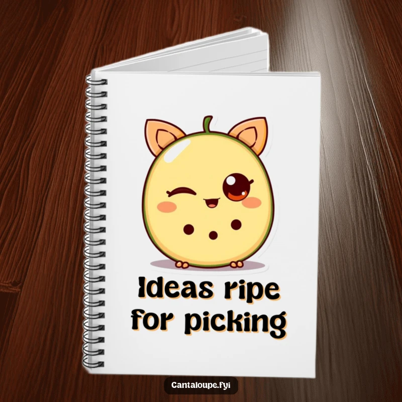 Funny Cantaloupe Notebook: A journal featuring a winking cantaloupe wedge, perfect for jotting notes with a touch of fruity humor.