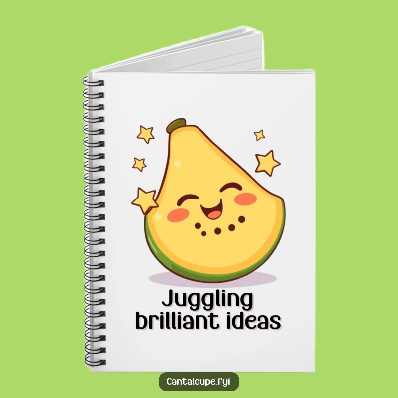 Funny Cantaloupe Notebook: Jot Down Ideas with a Star-Juggling Slice, Great Funny Gift!