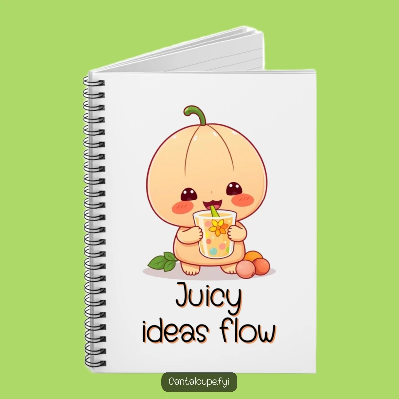 Funny Cantaloupe Notebook: Record Your Thoughts with Happy Slurping Funny Gift