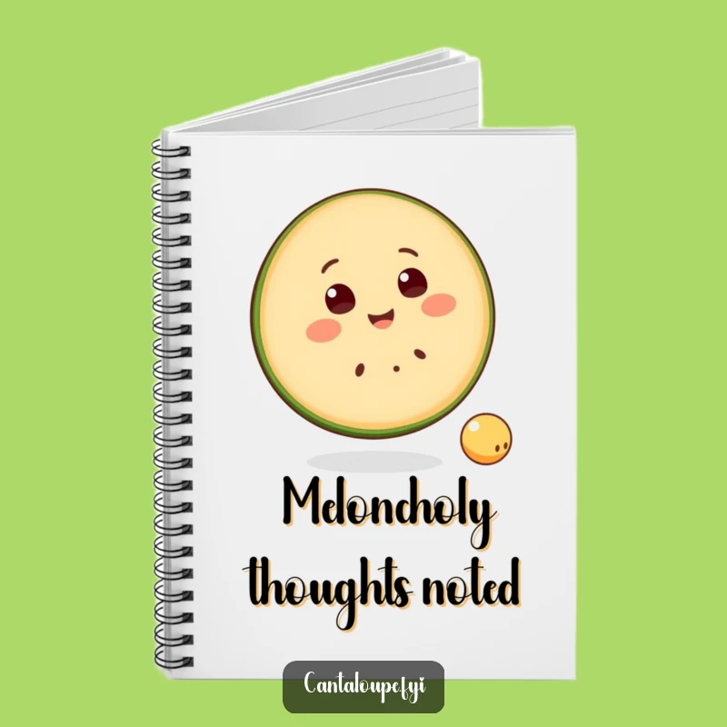 Funny Fruit Fun Notebook - Smiling Cantaloupe Slice, Capture Your Thoughts with Joy