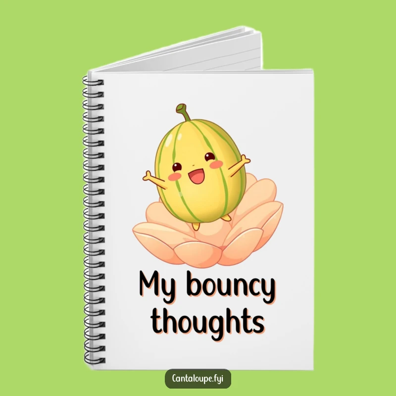 Funny Cantaloupe Bouncing Notebook: Jot Down Joyful Thoughts
