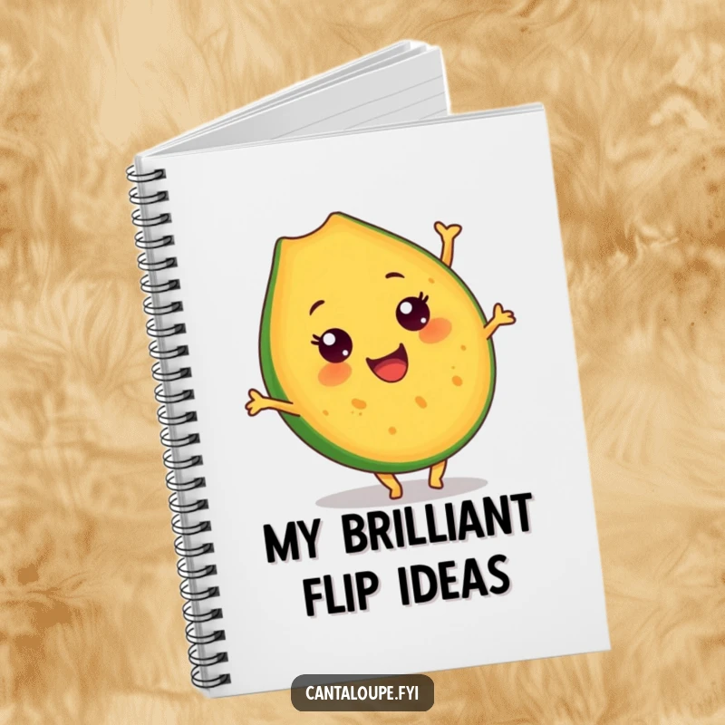 Funny Cantaloupe Slice Notebook: A happy cantaloupe character is doing a somersault, inspiring spontaneous notes and amusing doodles. Great for ideas.
