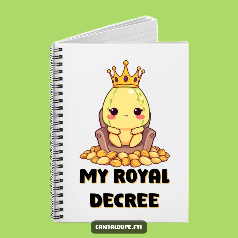 Funny Melon King Notebook: Cantaloupe's Royal Decree, Perfect Gift for Rulers!
