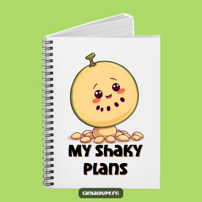 Funny Cantaloupe Slice Notebook - Hilarious Fruit Character Journal