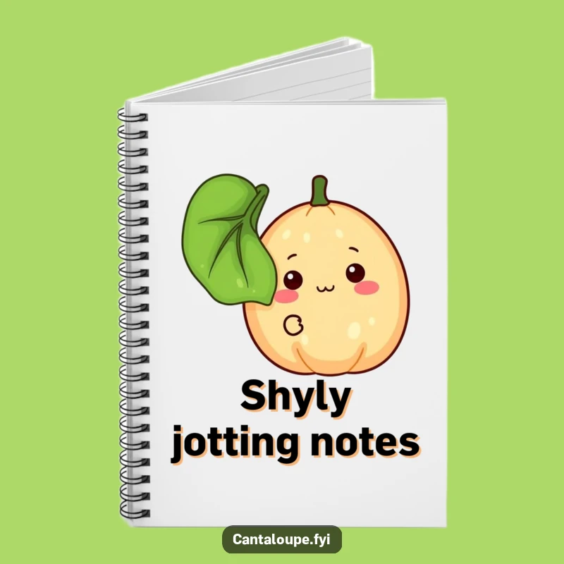 Funny Shy Cantaloupe Notebook, Peeking Fruit Journal, Perfect Funny Gift