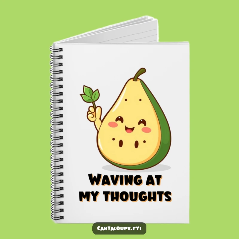 Funny Cantaloupe Wedge Notebook: Waving Hello, Leafy Hand Design, Great Funny Gift!