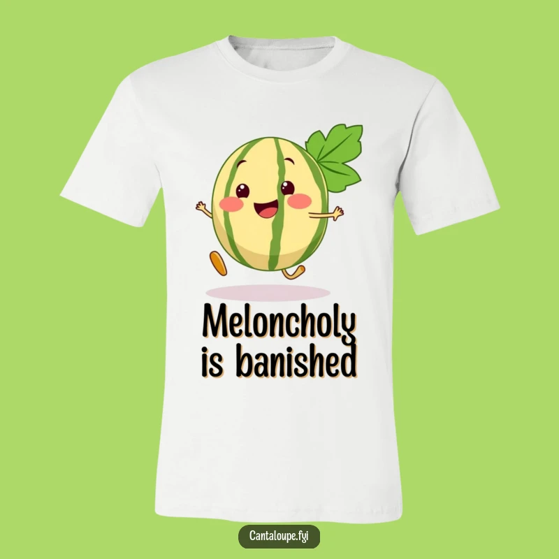 Funny Cantaloupe T-Shirt: Bouncy Fruit Character Tee for Comedic Style