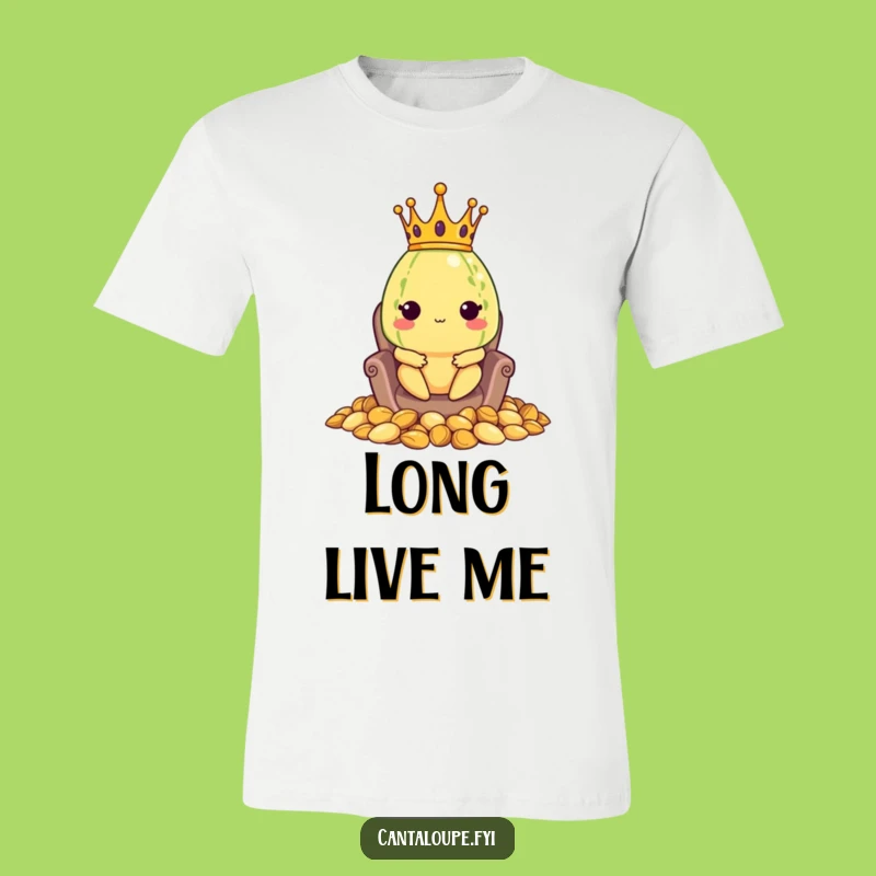 Funny Crowned Melon T-Shirt: Cantaloupe King's Seed Throne, Comical Gift!