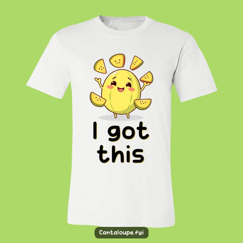 Funny Juggling Cantaloupe T-Shirt: Self-Slice Act, Comical Gift for Jugglers!