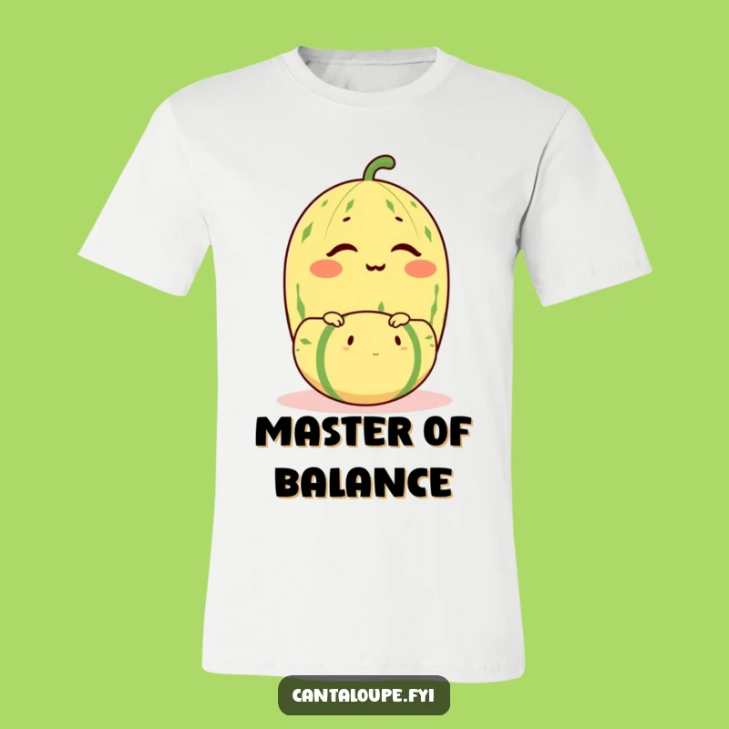 Funny Winking Cantaloupe T-Shirt - Balancing Act Fruit Tee