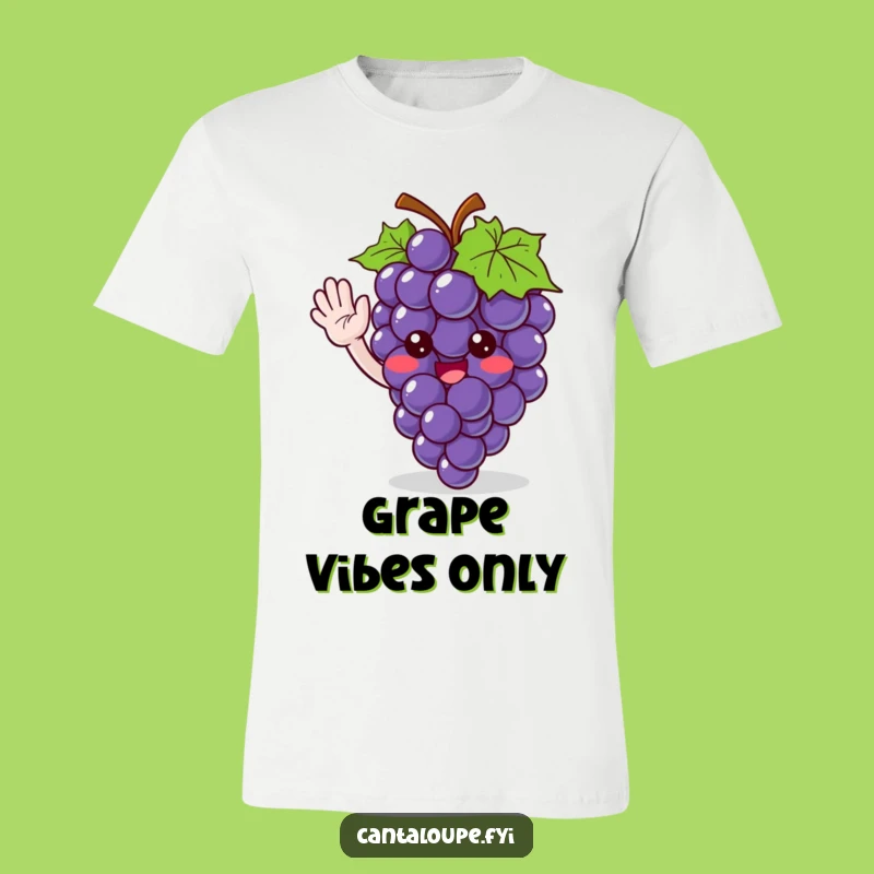 Funny Grape T-Shirt: Cute Waving Character, Ideal Quirky Gift