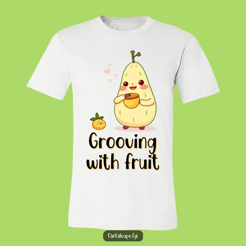 Funny Melon Bongo T-Shirt - Cantaloupe Character Jam Session Tee Gift