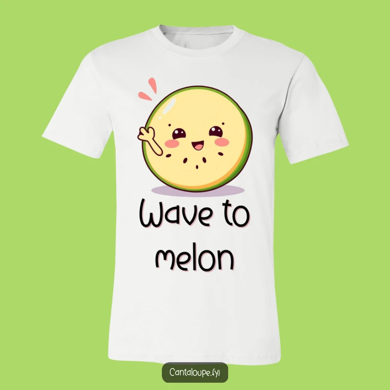 Funny Jolly Cantaloupe Wave T-Shirt - Cheerful Fruit Character Tee