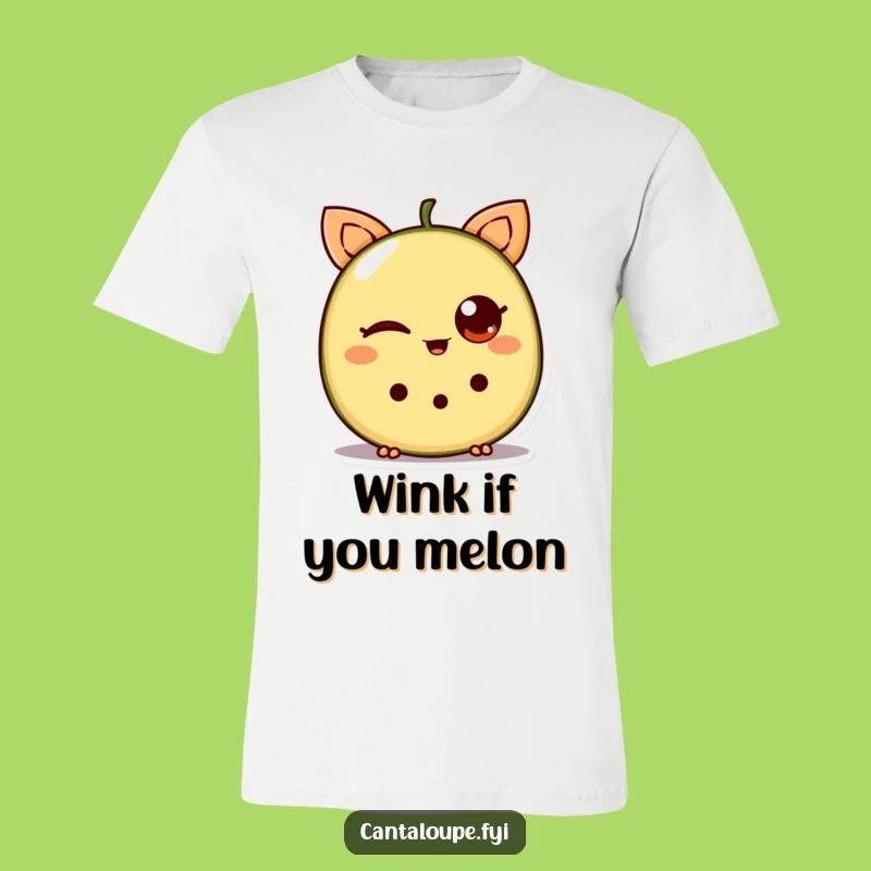 Funny Winking Cantaloupe Wedge T-Shirt: Hilarious Fruit Tee for a Playful Look