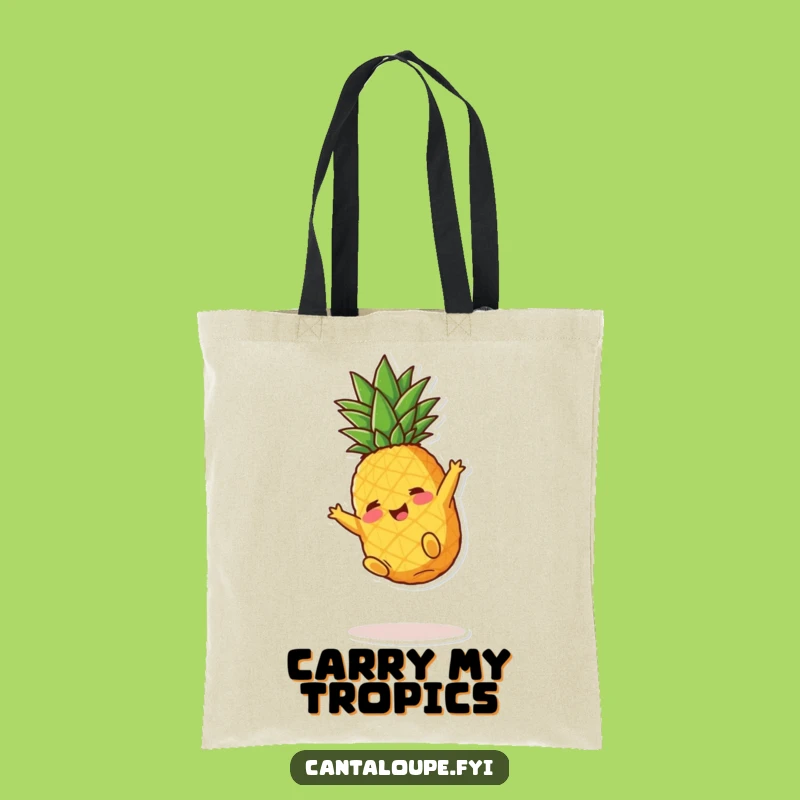 Funny Pineapple Carry-All Tote Bag: Playful Fruity Character Shopper, Ideal Funny Gift