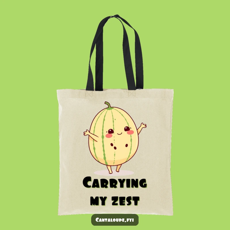 Funny Cantaloupe Cartwheel Tote Bag: Fruity Carry-All, Humorous Errands, Gift!